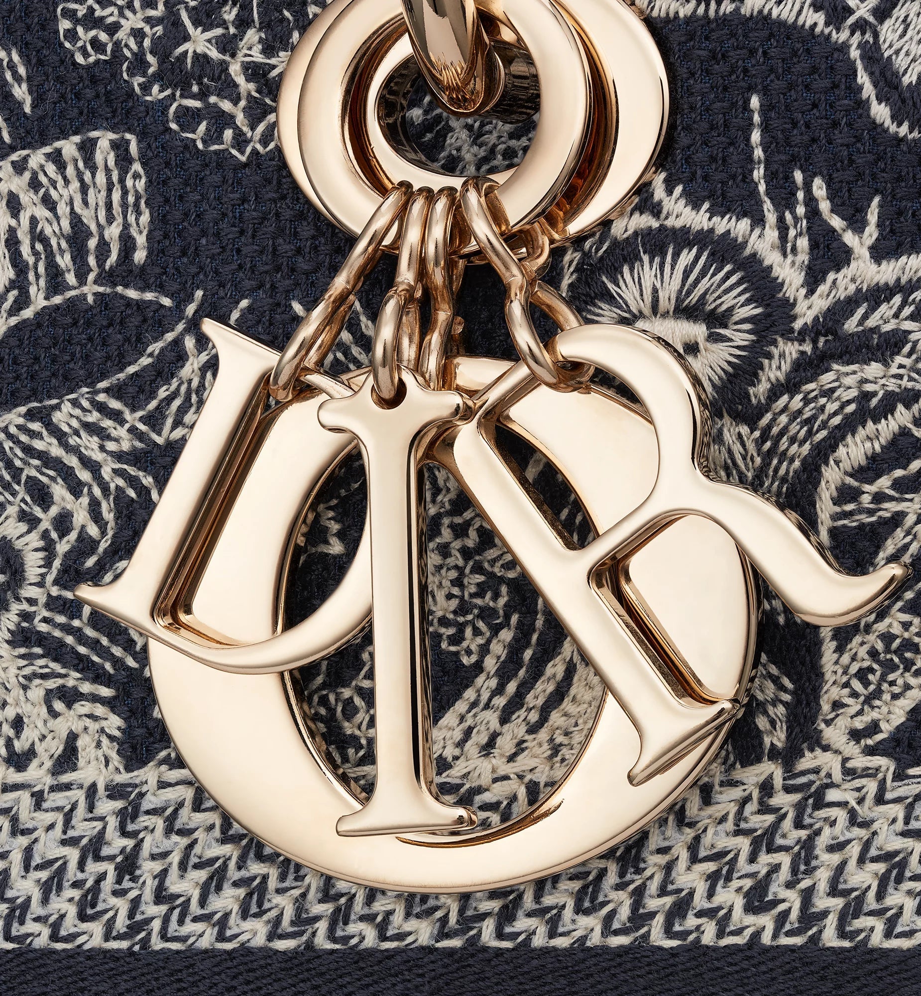 Dior Medium Lady D-Lite Reverse Embroidery Bag - Blue Toile de Jouy