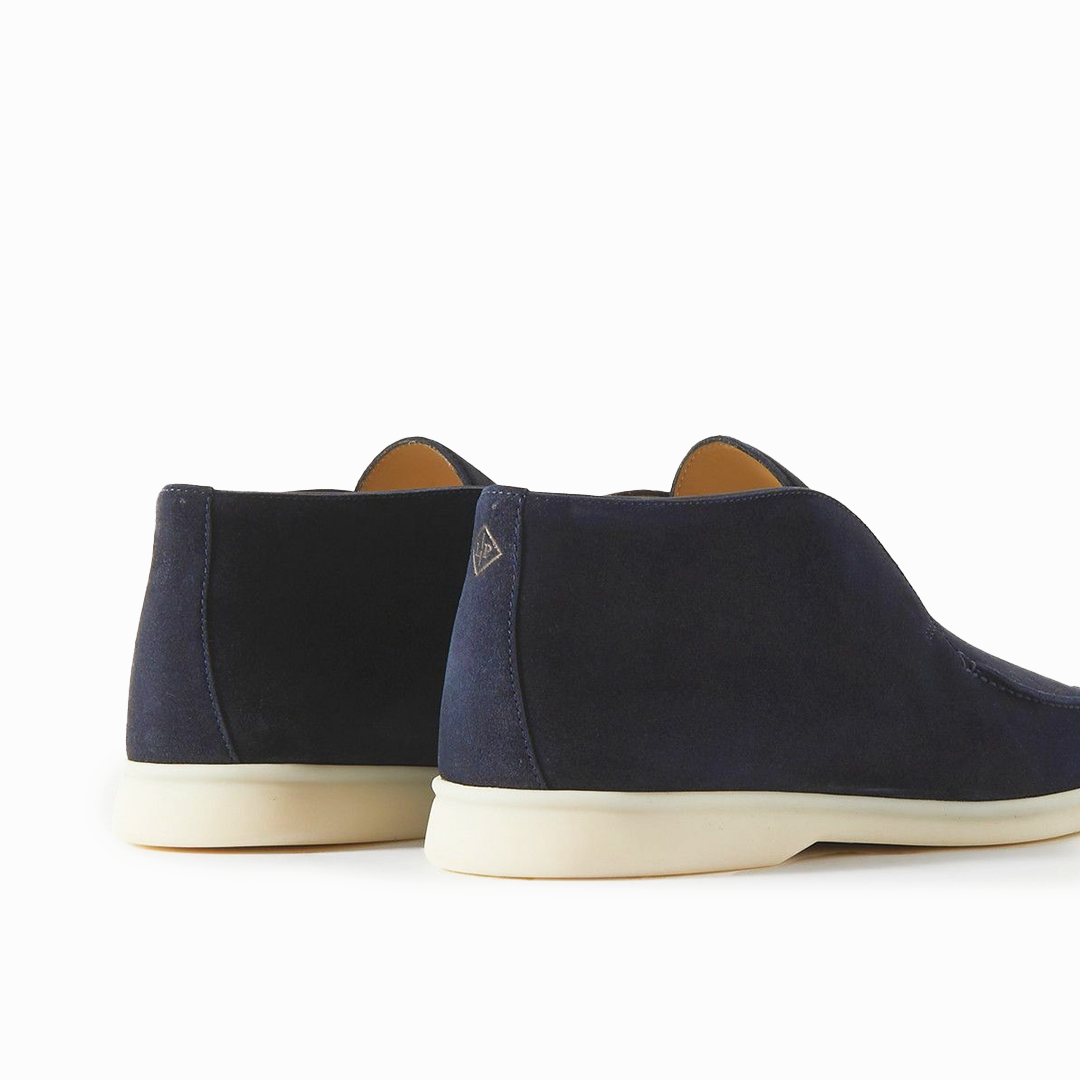 Loro Piana Open Walk Suede Boots - Navy Blue (242)
