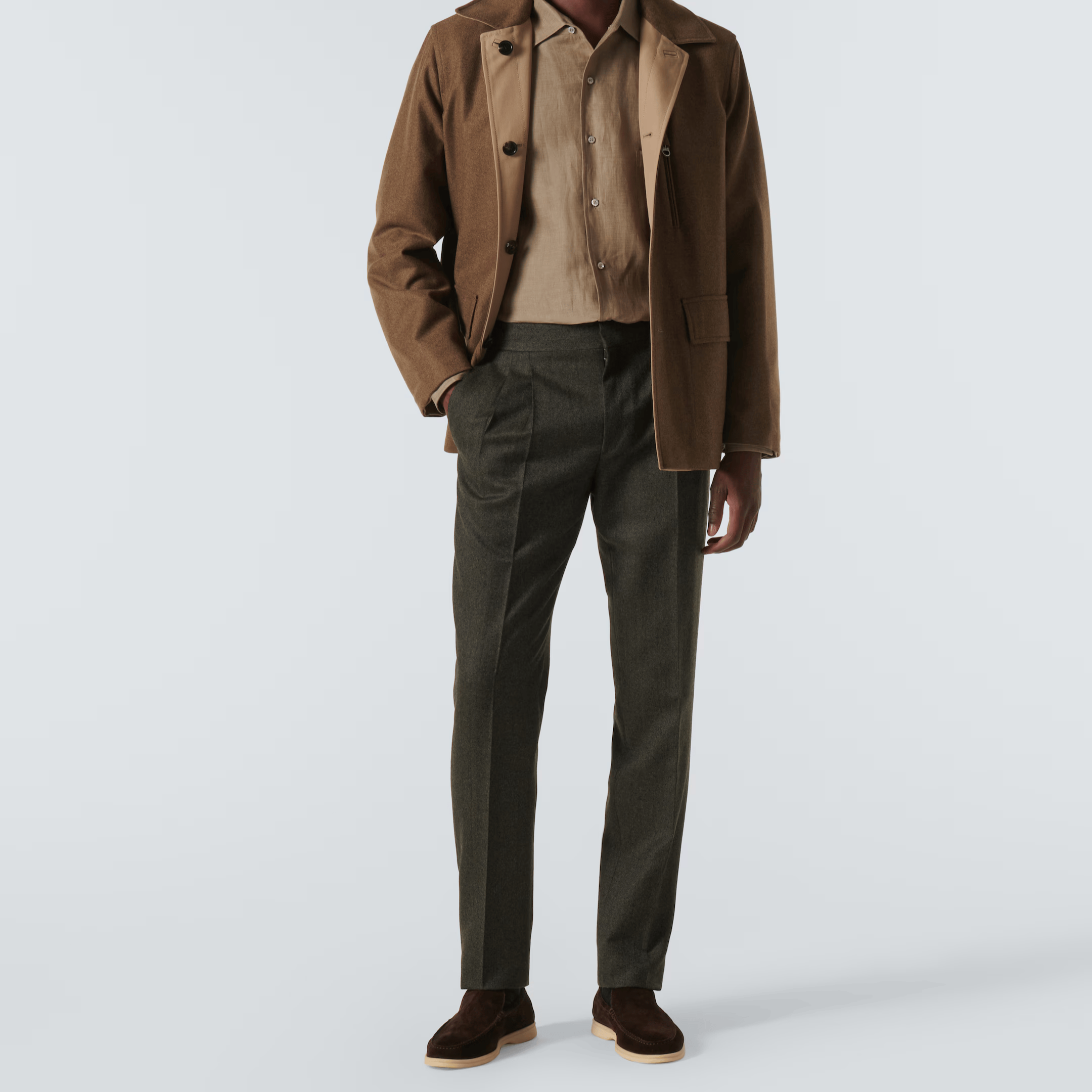 Loro Piana Summer Walk Suede Loafers - Brown