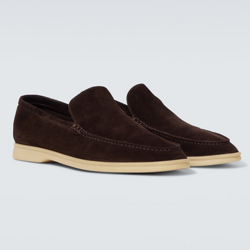 Loro Piana Summer Walk Suede Loafers - Brown