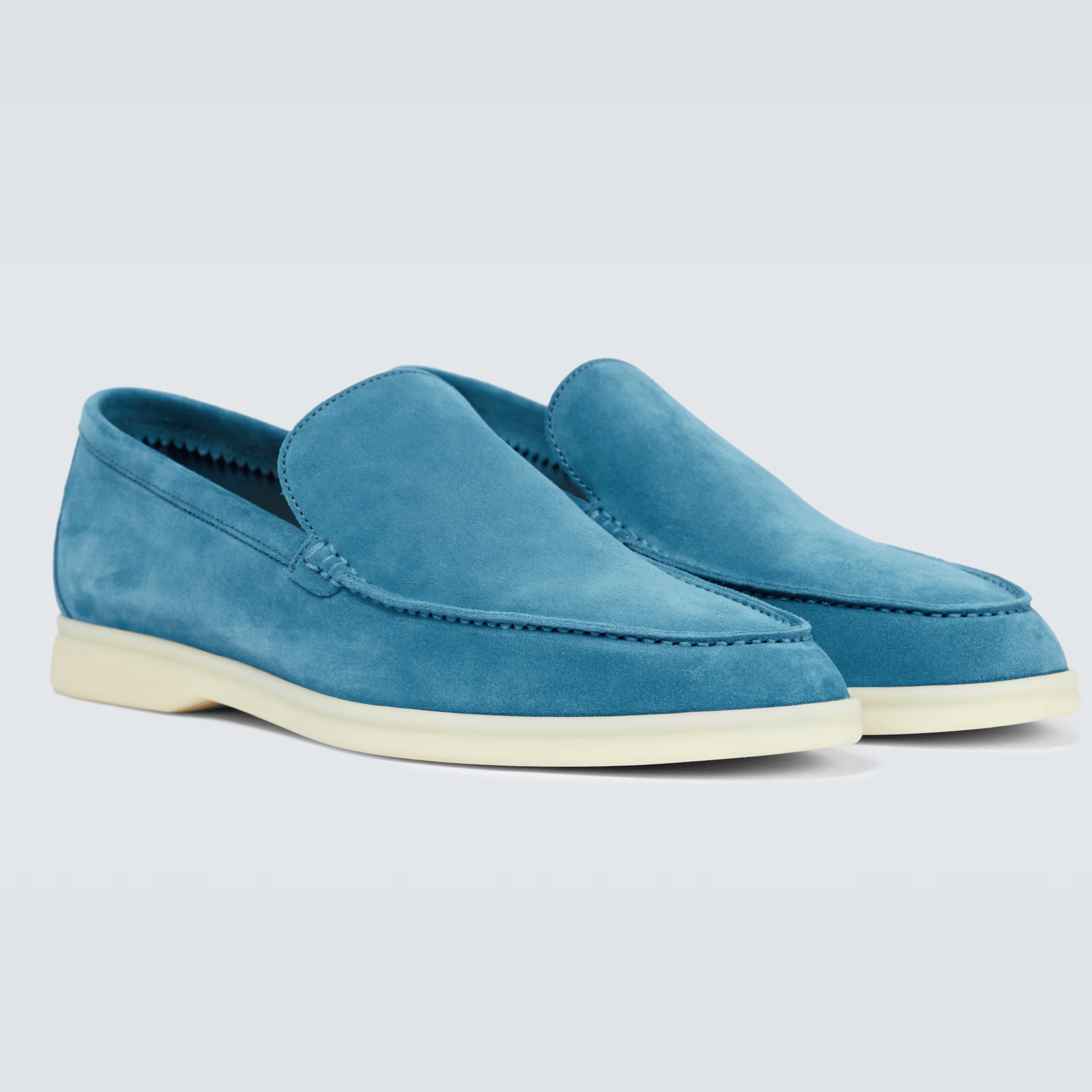 Loro Piana Summer Walk Suede Loafers - Blue