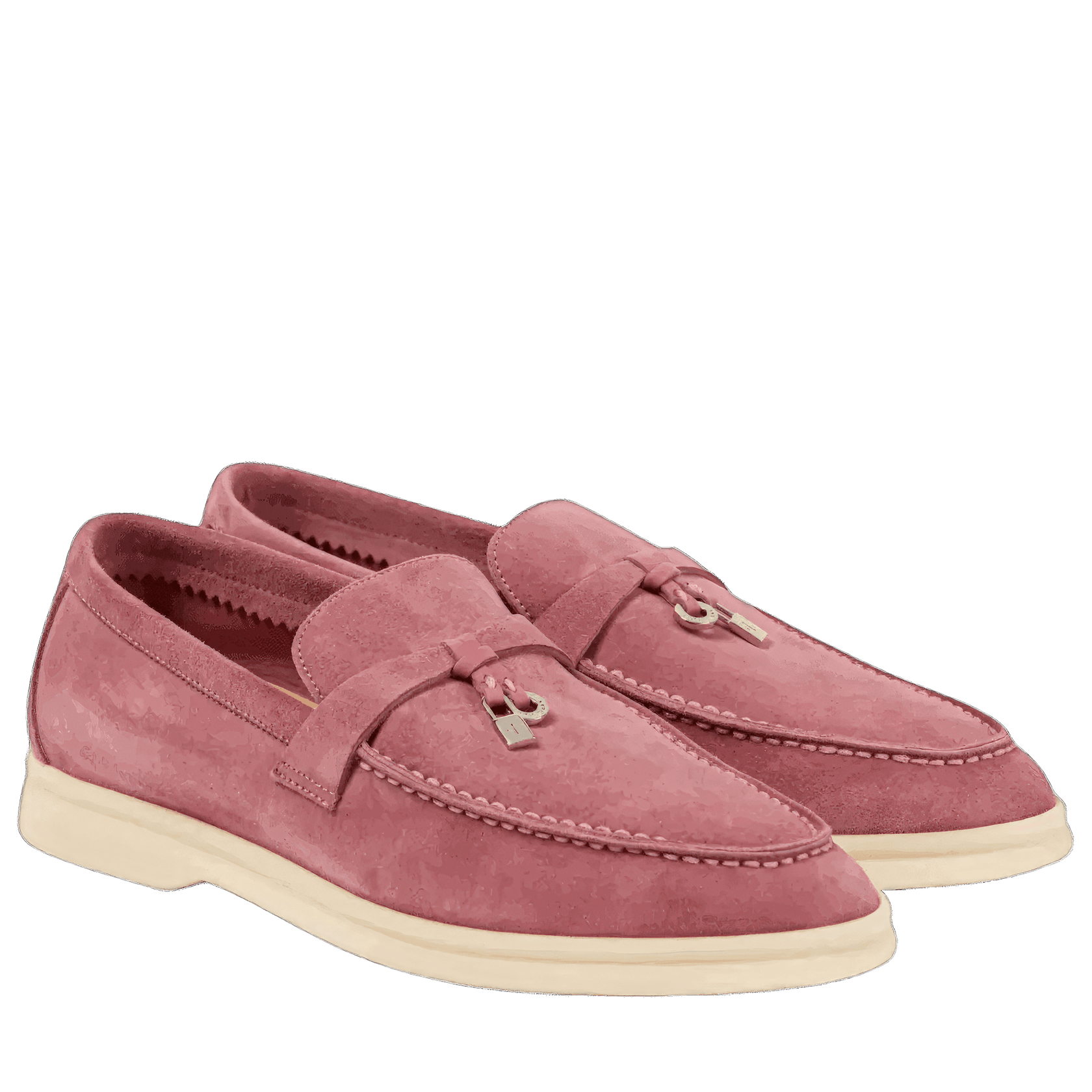 Loro Piana Summer Charms Walk Suede Loafers - Wild Mauve