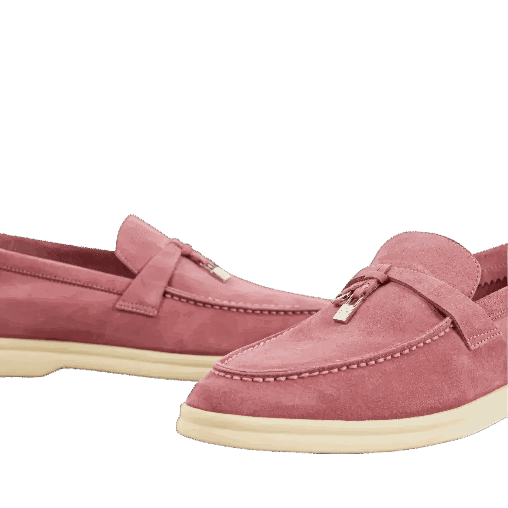 Loro Piana Summer Charms Walk Suede Loafers -  Wild Mauve