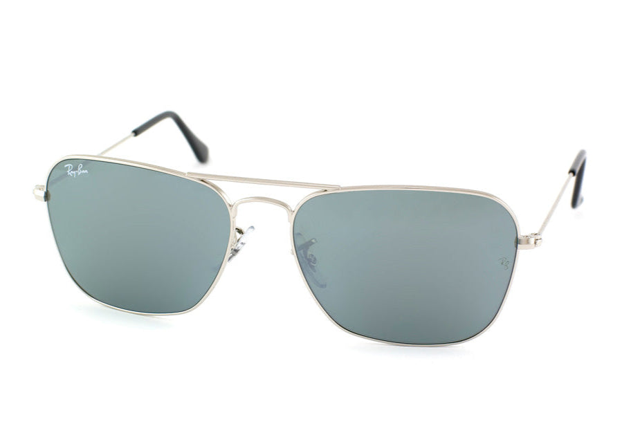 Ray Ban Caravan RB3136 003/40 Square Silver Frame Sunglasses
