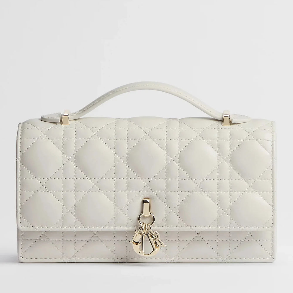 Dior My Dior Cannage Lambskin Mini Bag - Latte