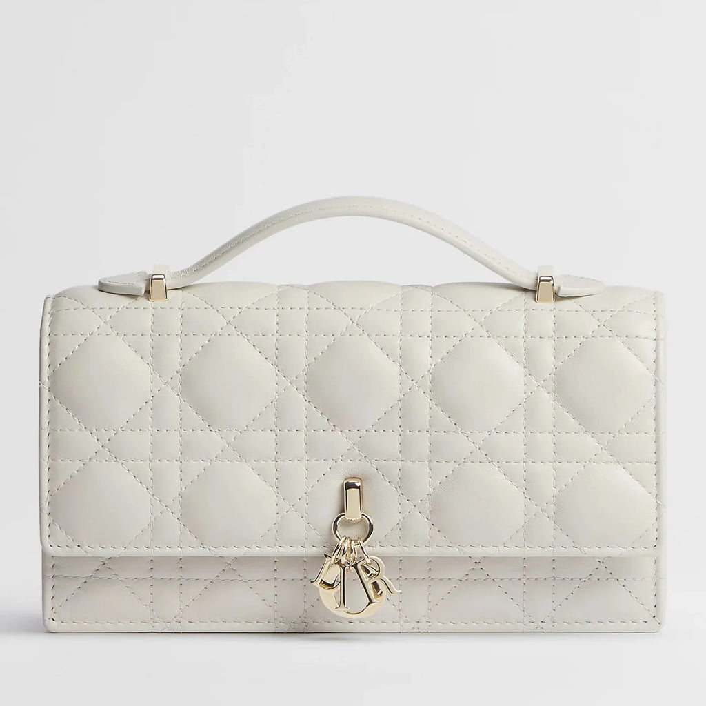 Dior My Dior Cannage Lambskin Mini Bag - Latte