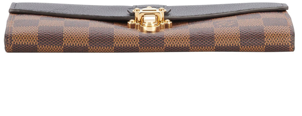 Louis Vuitton Damier Ebene Clapton Long Wallet - Brown