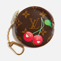 Louis Vuitton Limited Edition Monogram Cerises Round Coin Purse - Brown