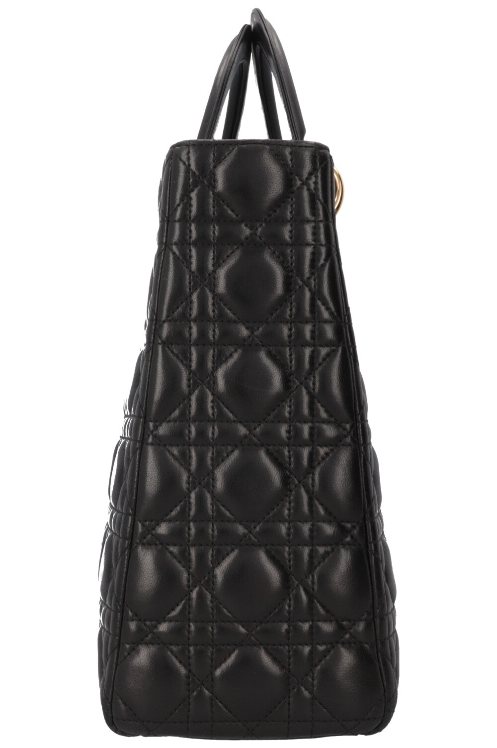 Dior Large Lady Dior Cannage Lambskin Bag - Black