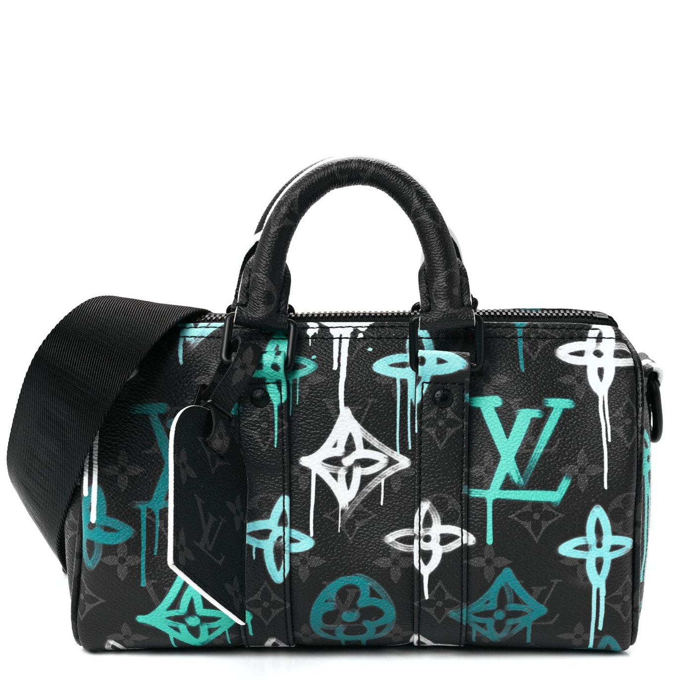 Louis Vuitton Monogram Eclipse Graffiti Keepall Bandoulière 25 Shoulder Bag -  Green Lights