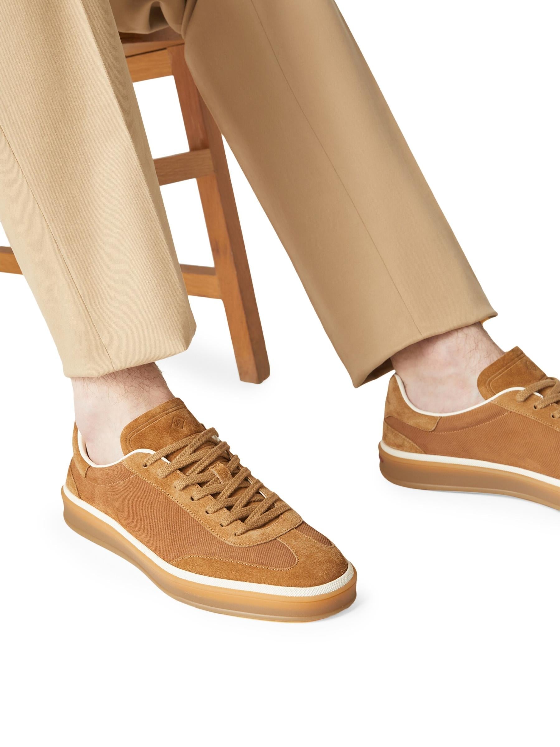 Loro Piana Tennis Walk Suede Calf Split Sneakers - Bark Wood (E0CF)