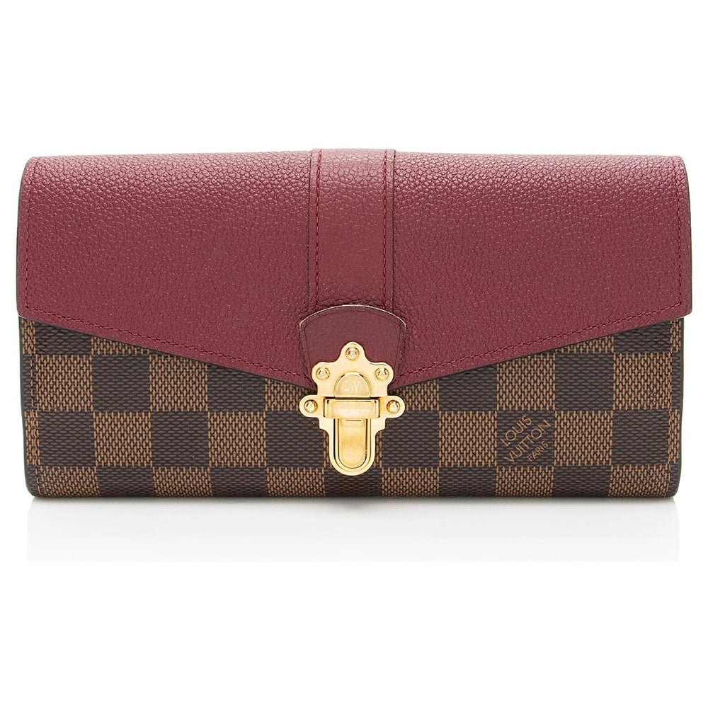 Louis Vuitton Damier Ebene Bordeaux Clapton Wallet - Brown