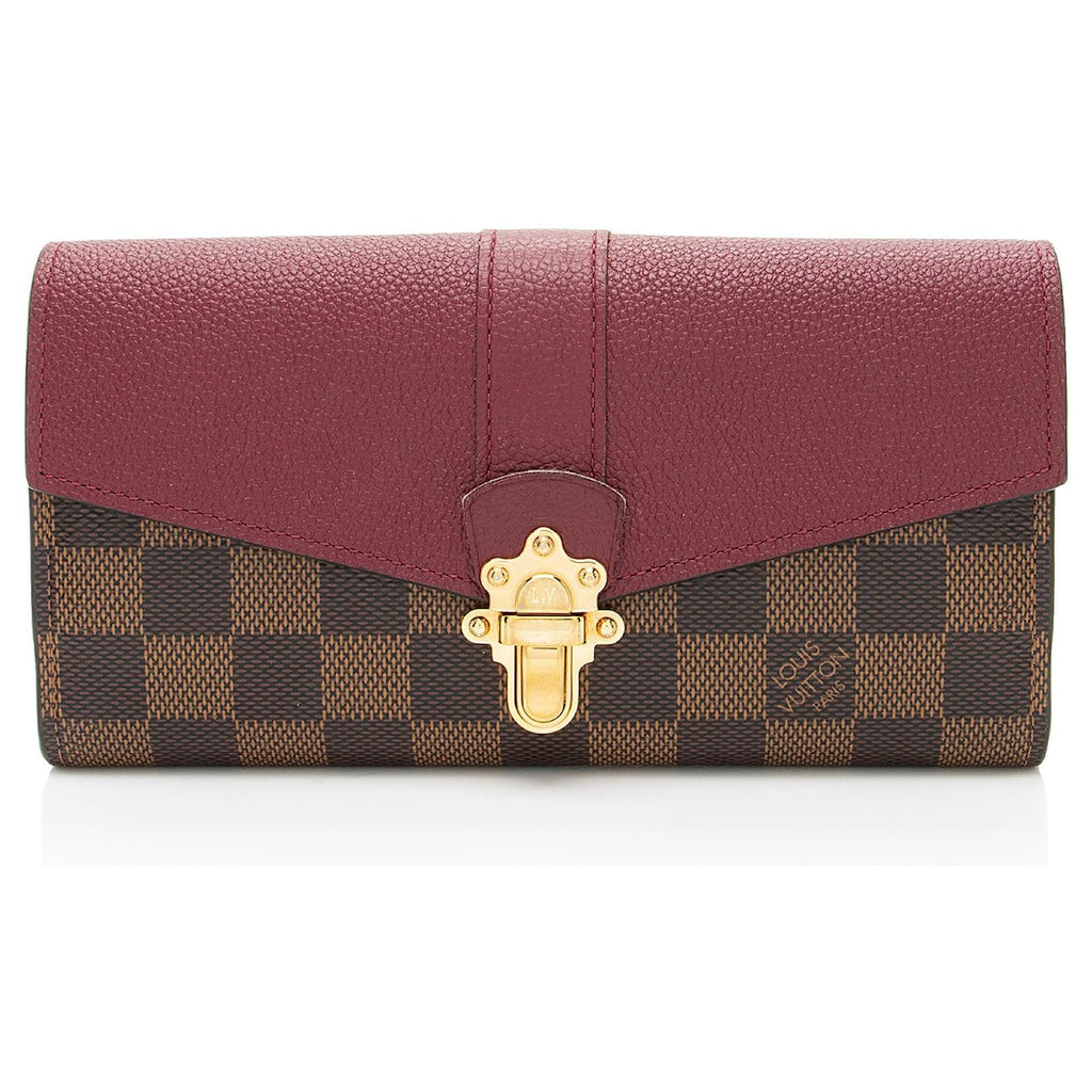Louis Vuitton Damier Ebene Bordeaux Clapton Wallet - Brown