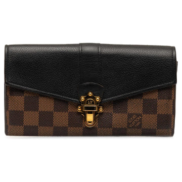 Louis Vuitton Damier Ebene Clapton Long Wallet - Brown
