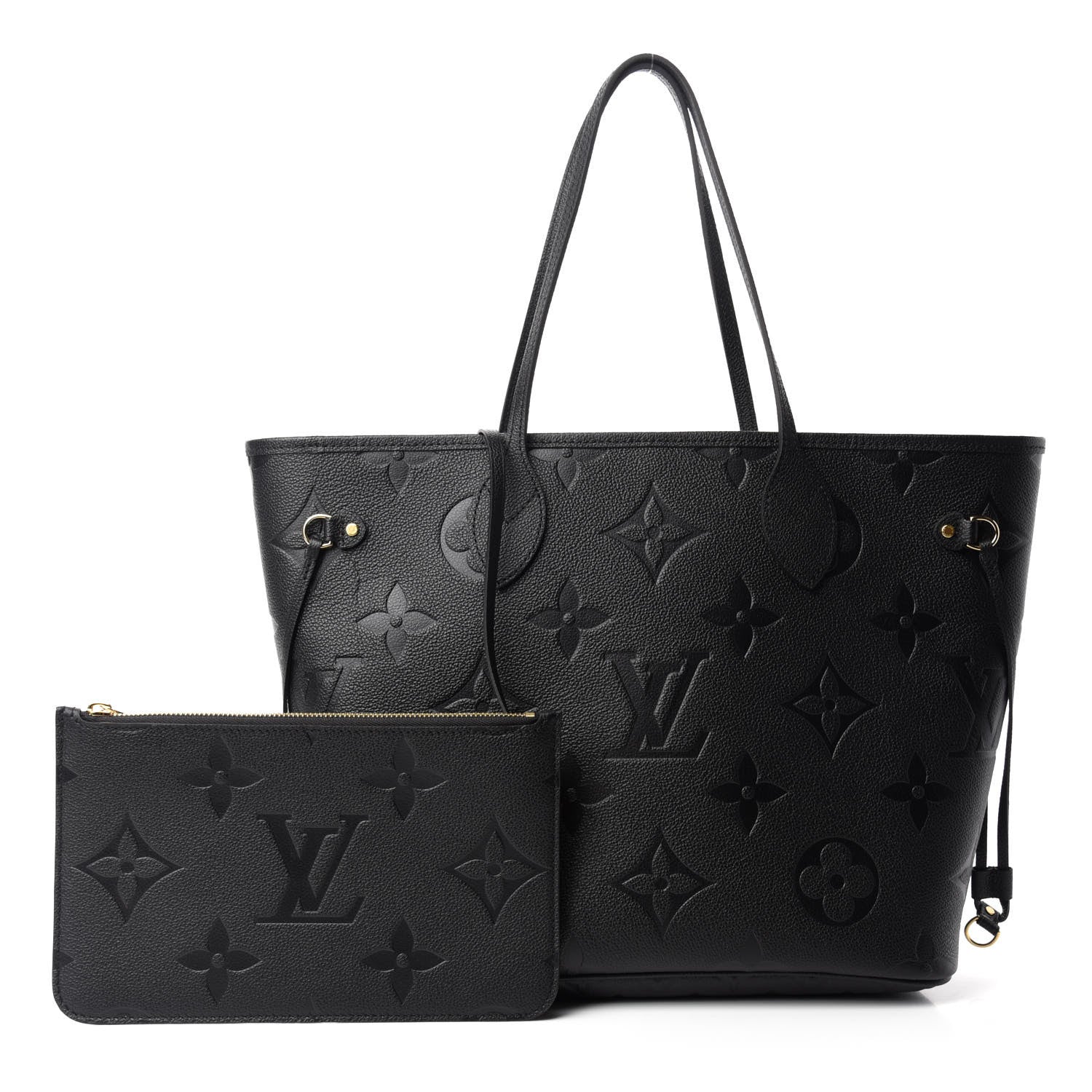 Louis Vuitton Empreinte Monogram Giant Neverfull MM Tote Bag - Black