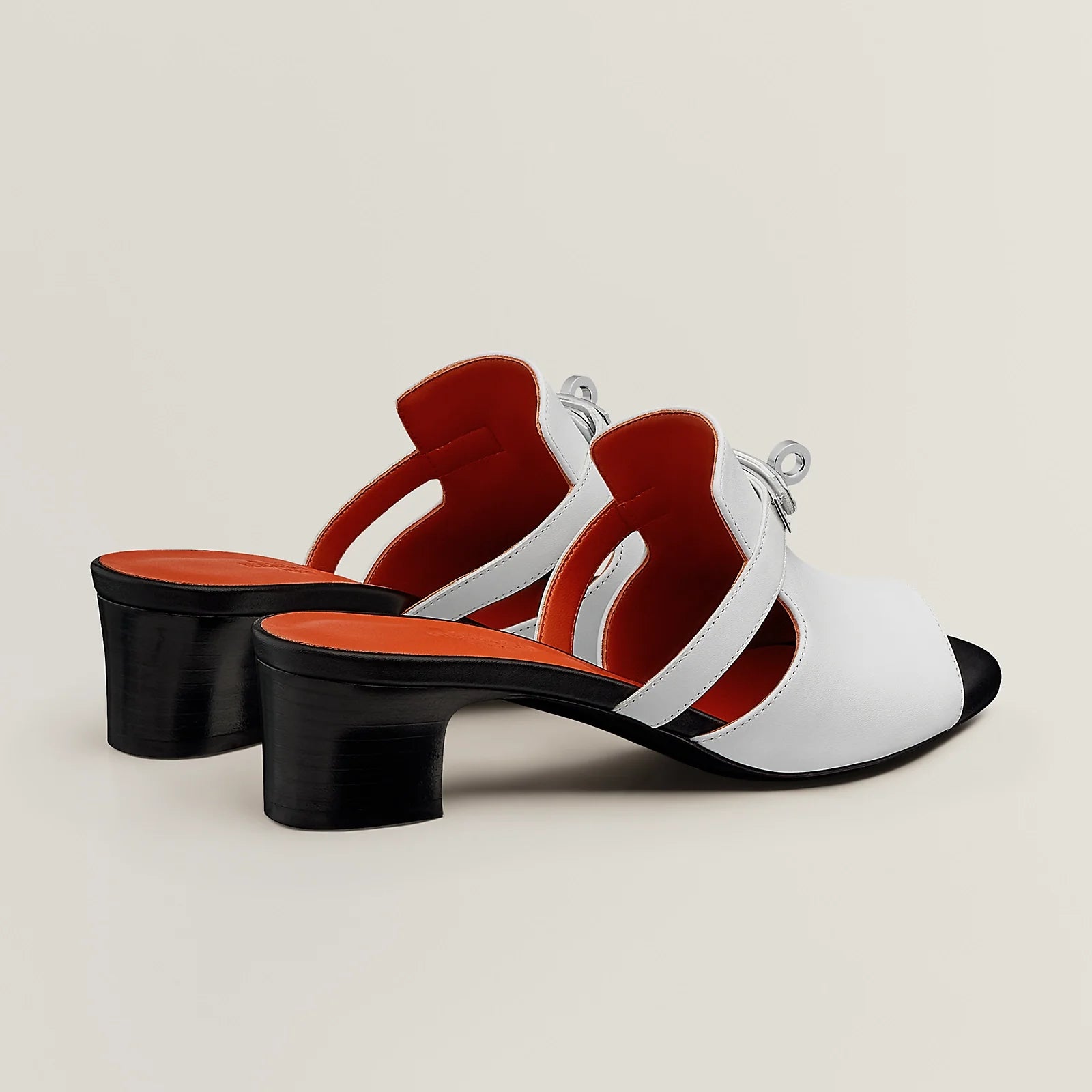 Hermes Candy Crocodile Leather Sandals - White