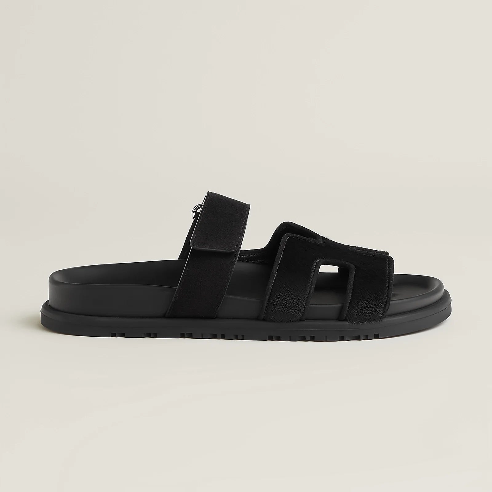 Hermes Chypre Suede Sandals - Noir