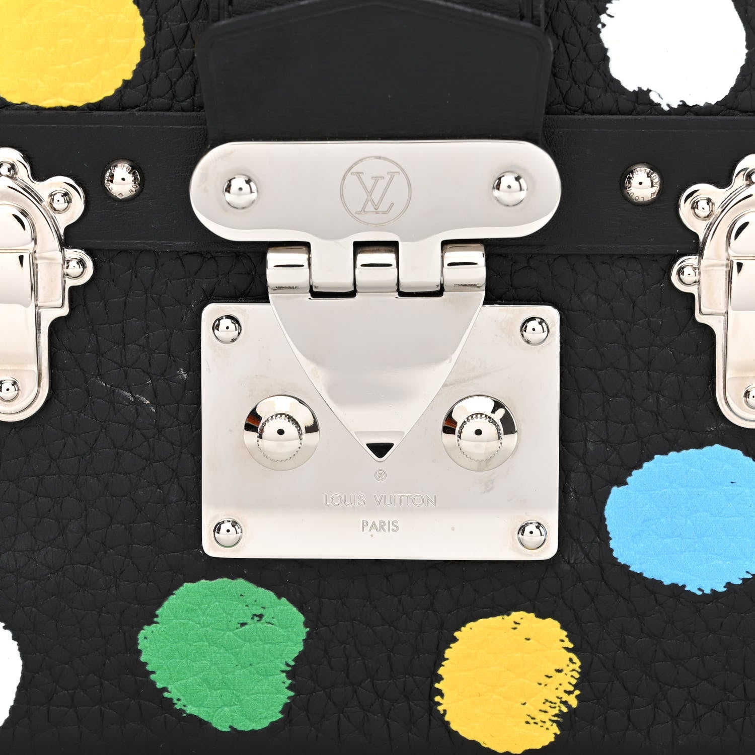 Louis Vuitton x Kusama Yayoi Taurillon Petite Malle Crossbody Bag - Black