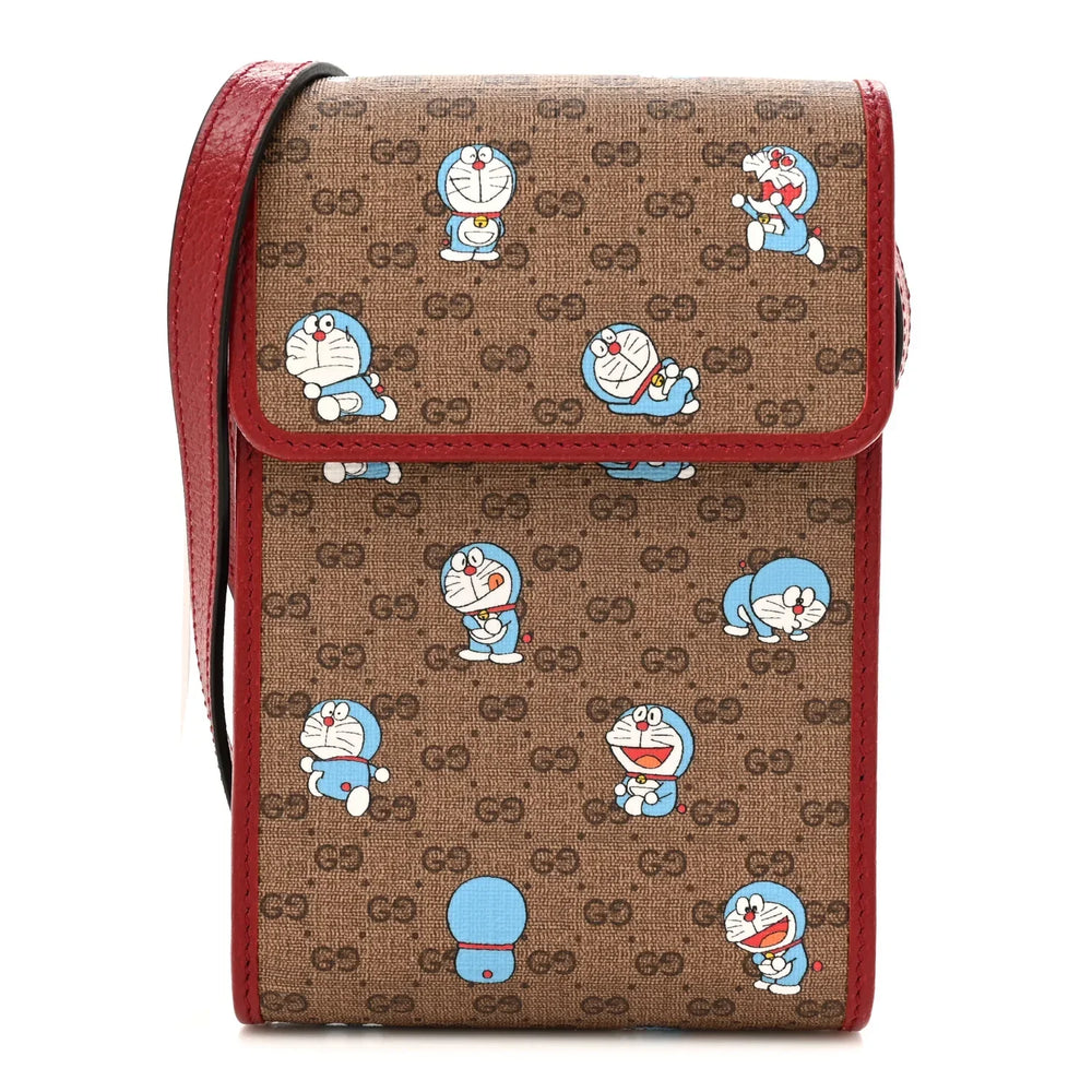 Gucci X Doraemon GG Supreme Mini Crossbody Bag – Brown