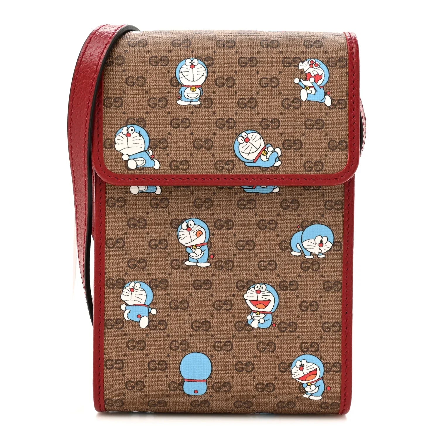 Gucci X Doraemon GG Supreme Mini Crossbody Bag – Brown