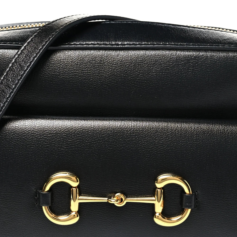 Gucci Horsebit 1955 Small Shoulder Leather Bag – Black