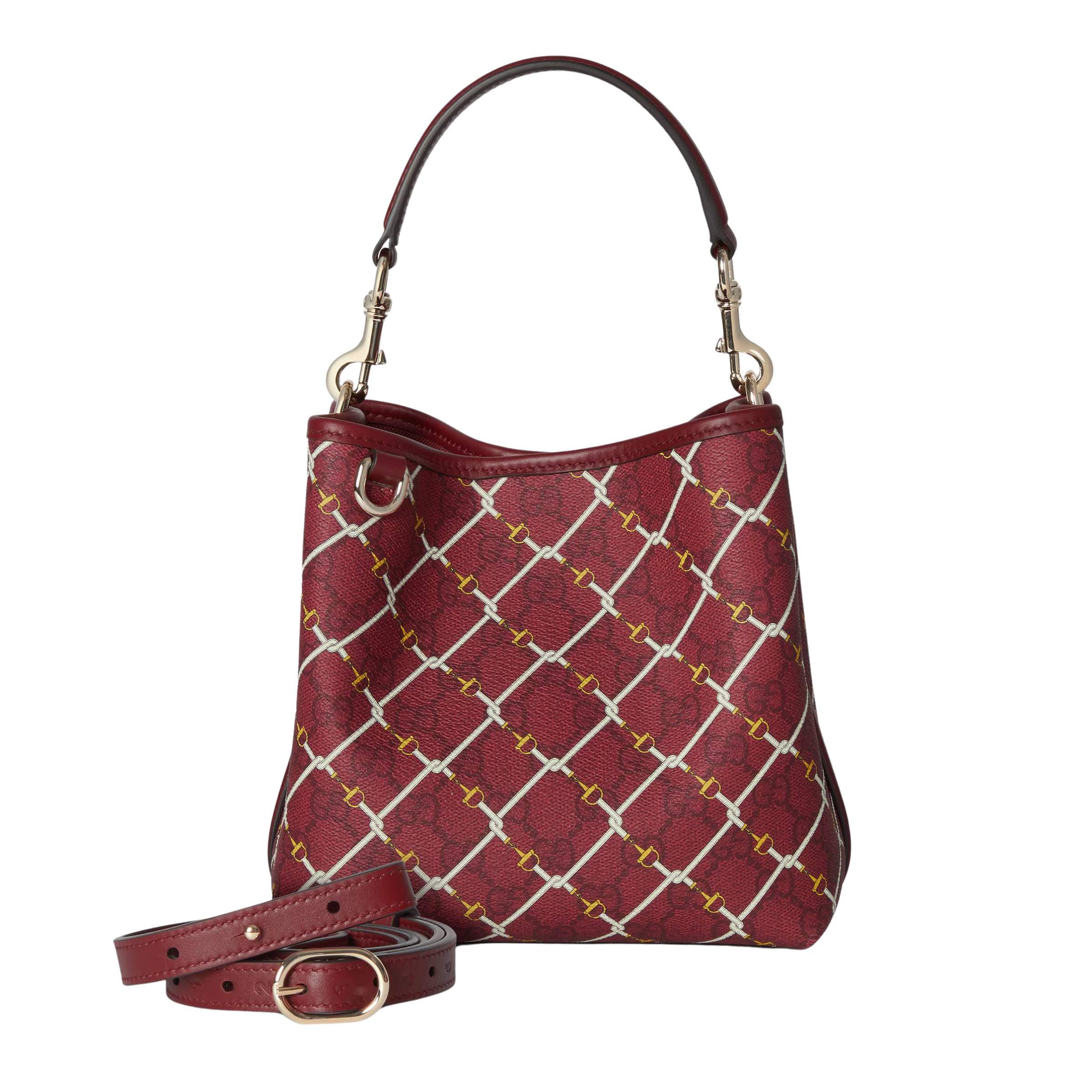 Gucci Emblem Small Bucket Bag – Red