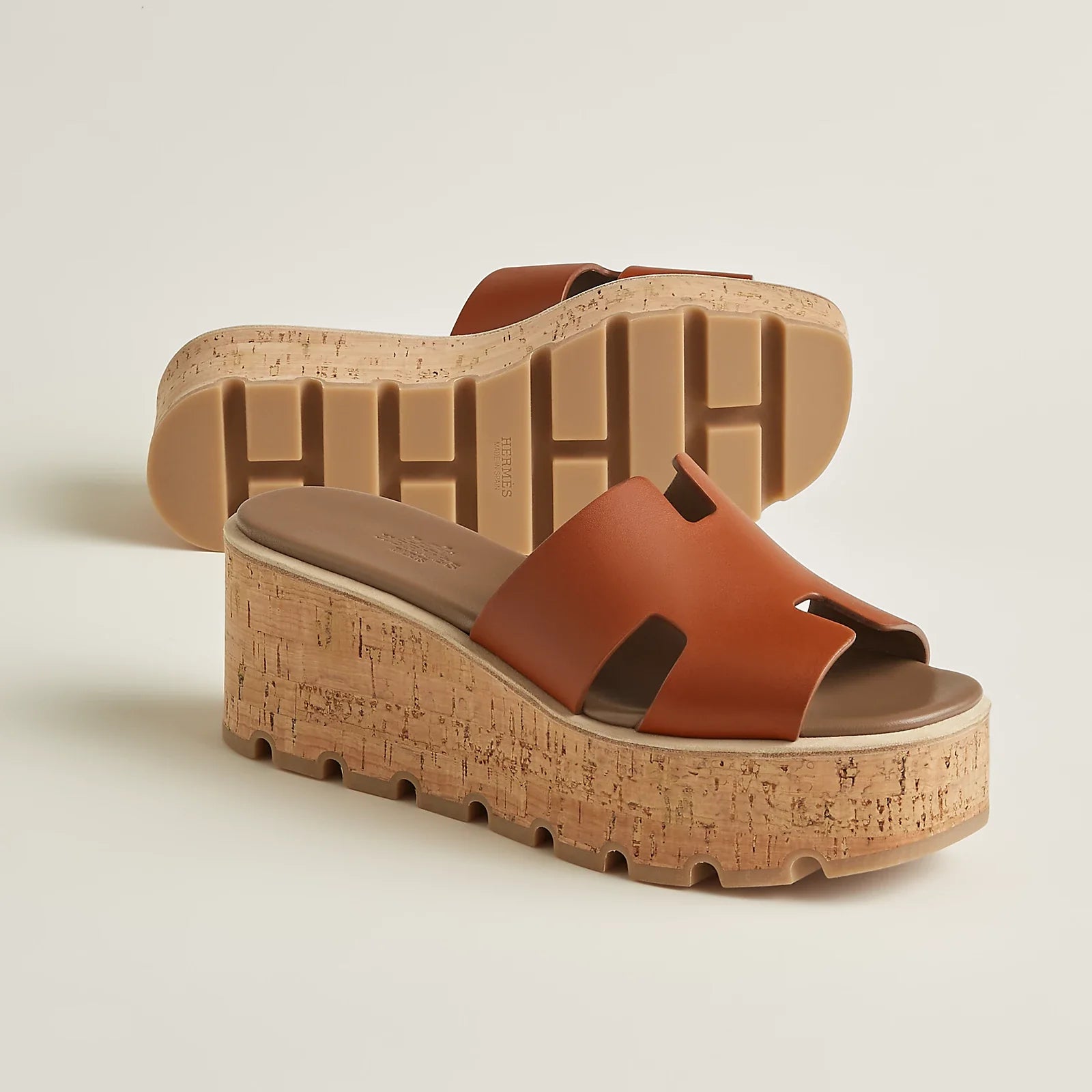 Hermes Eze 30 Sandals - Natural Brown