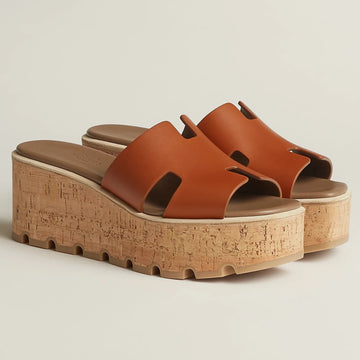 Hermes Eze 30 Sandals - Natural Brown