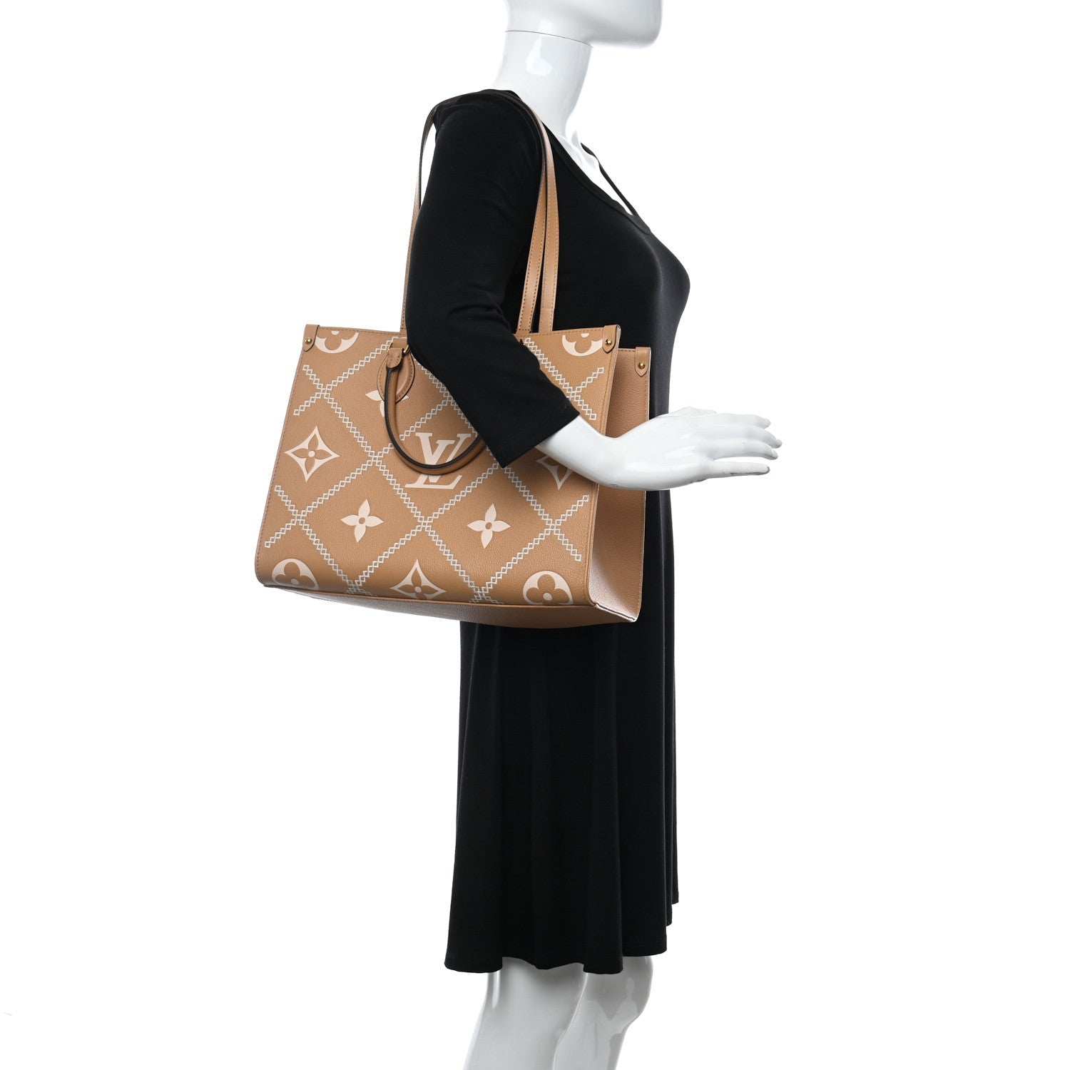 Louis Vuitton Empreinte Monogram Giant Broderies OnTheGo MM Tote Bag - Light Brown