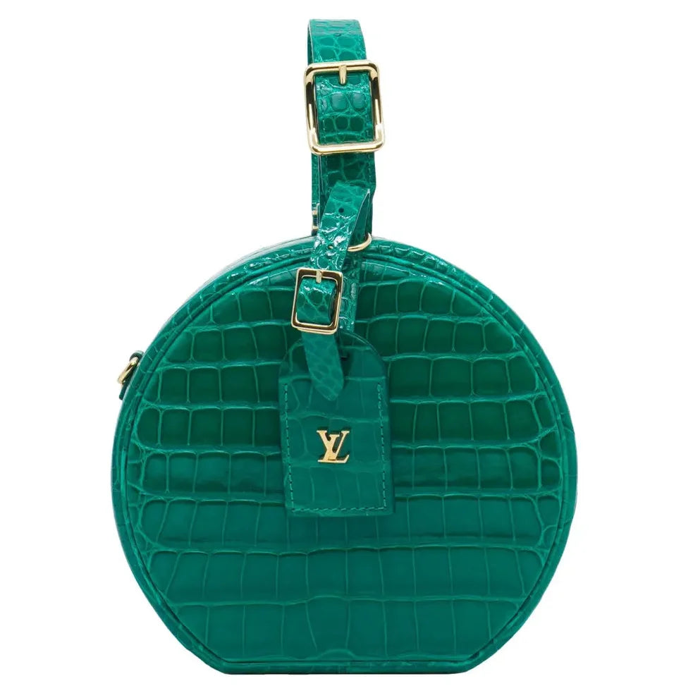 Louis Vuitton Alligator Petite Boite Chapeau Handbag - Green