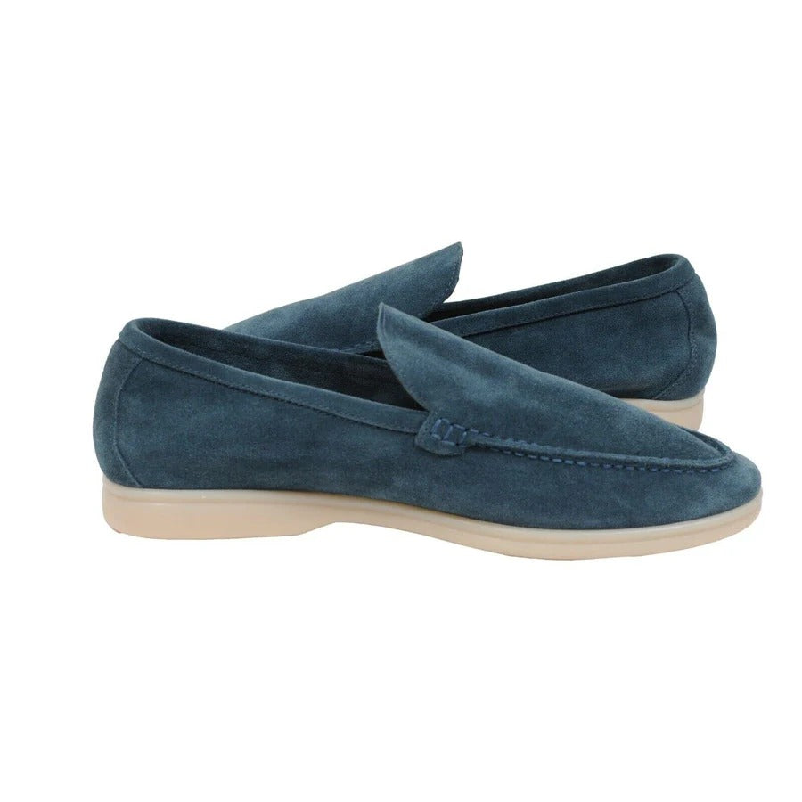 Loro Piana Summer Walk Suede Loafers - Black Figs (W1CQ)