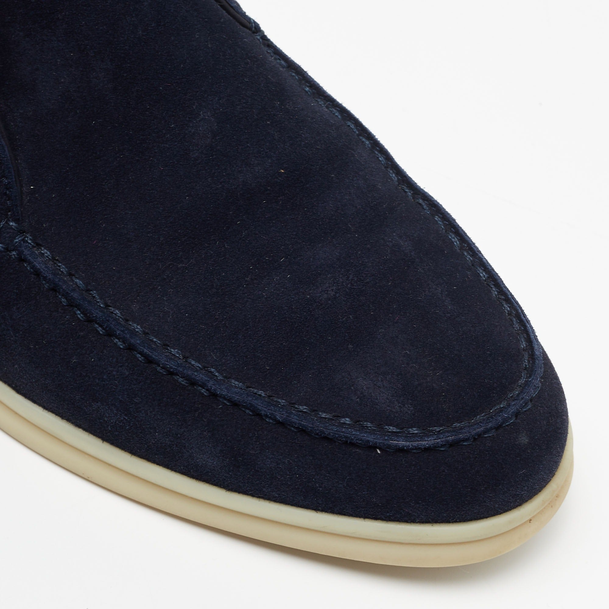 Loro Piana Open Walk Suede Boots - Navy Blue (242)