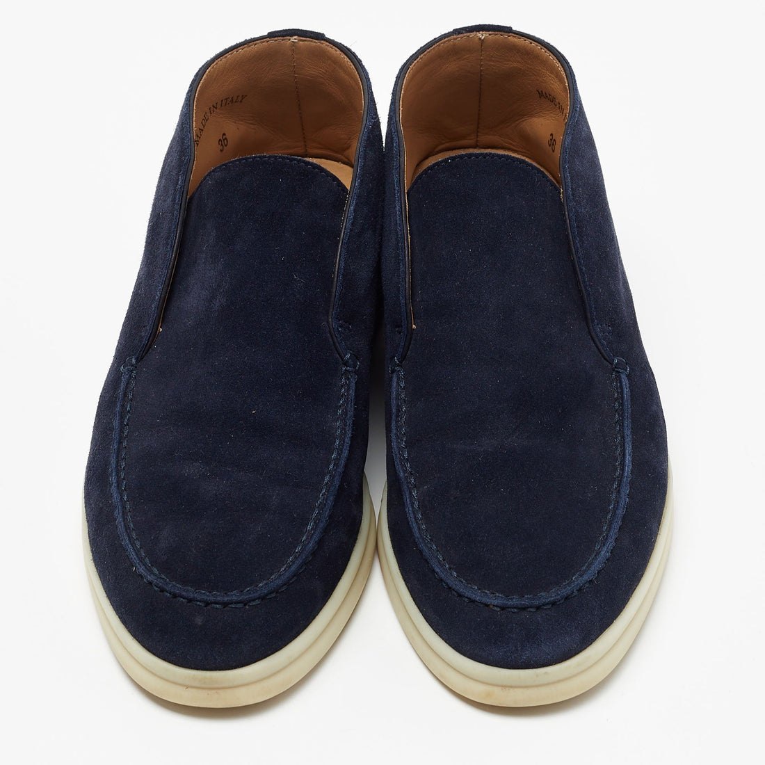 Loro Piana Open Walk Suede Boots - Navy Blue (242)