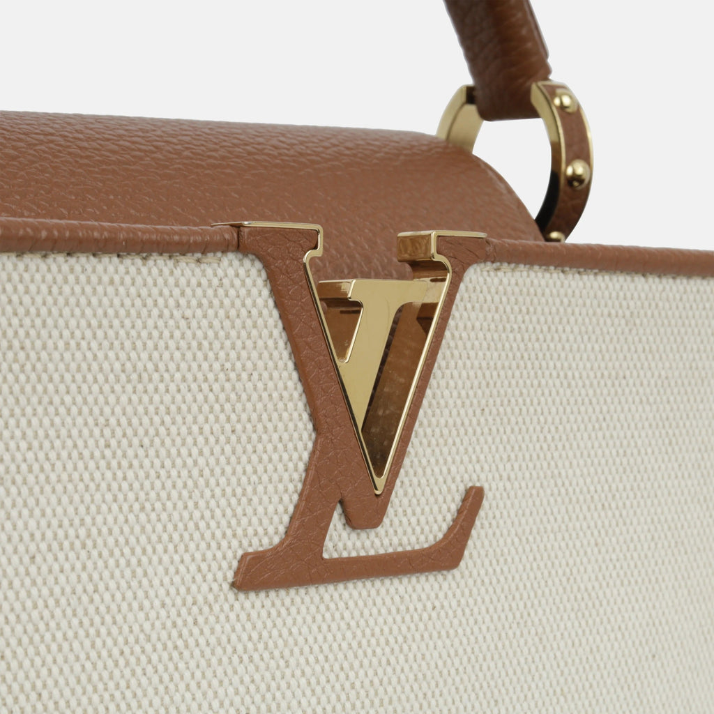 Louis Vuitton Taurillon Leather Capucines MM Handbag – Ecru Beige