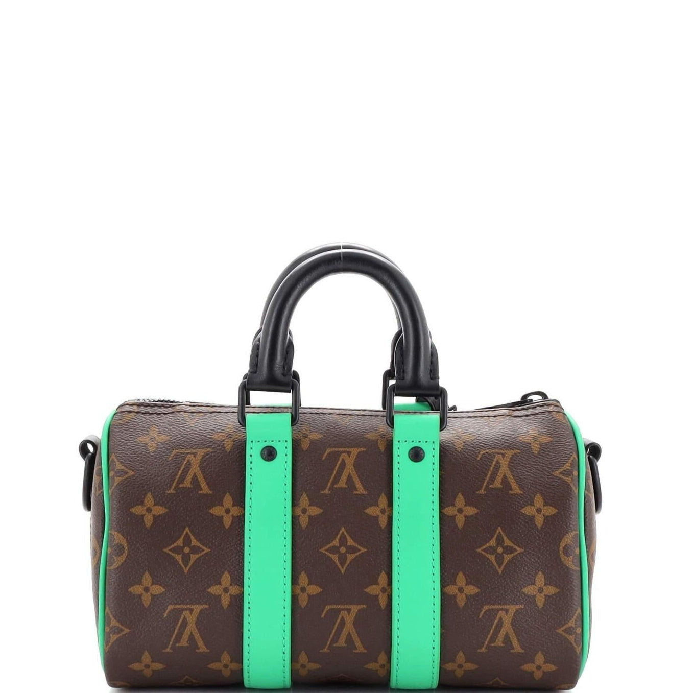 Louis Vuitton Monogram Macassar Keepall Bandoulière 25 Shoulder Bag - Minty Green