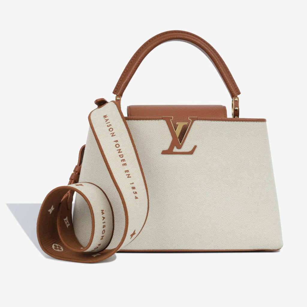 Louis Vuitton Taurillon Leather Capucines MM Handbag – Ecru Beige