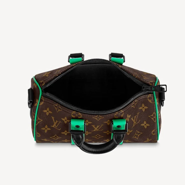 Louis Vuitton Monogram Macassar Keepall Bandoulière 25 Shoulder Bag - Minty Green
