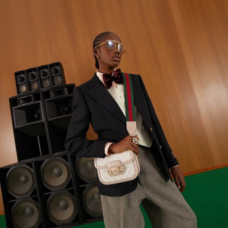 Gucci Horsebit 1955 Mini GG Crossbody Shoulder Bag – Beige