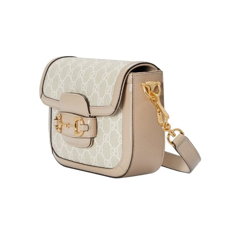 Gucci Horsebit 1955 Mini GG Crossbody Shoulder Bag – Beige