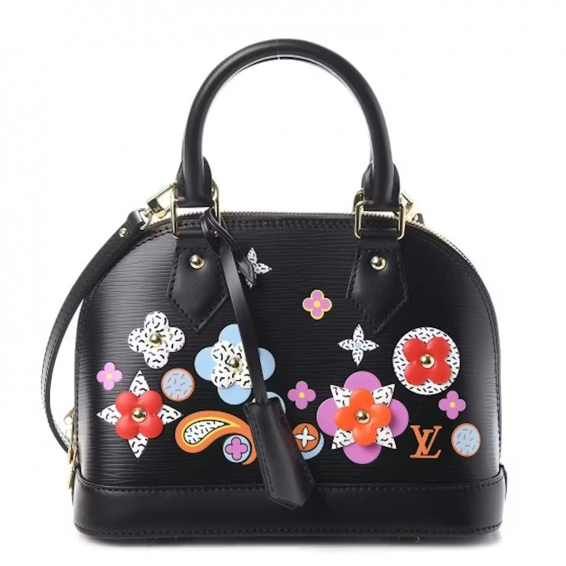 Louis Vuitton Blooming Flowers Epi Alma BB Handbag - Black
