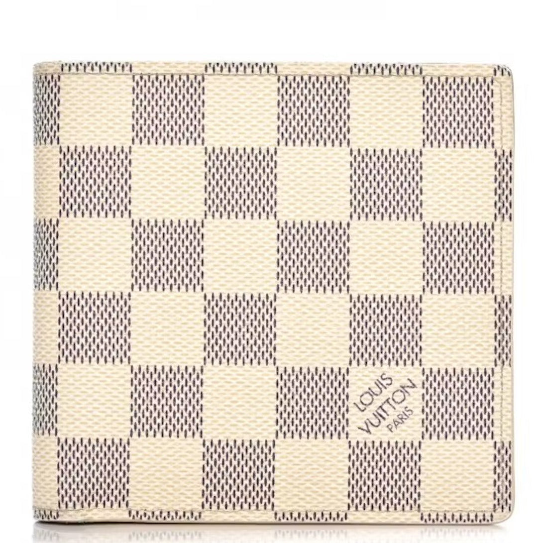 🎁 Louis Vuitton Marco Canvas Bifold Wallet - Damier Azur White (100% off)