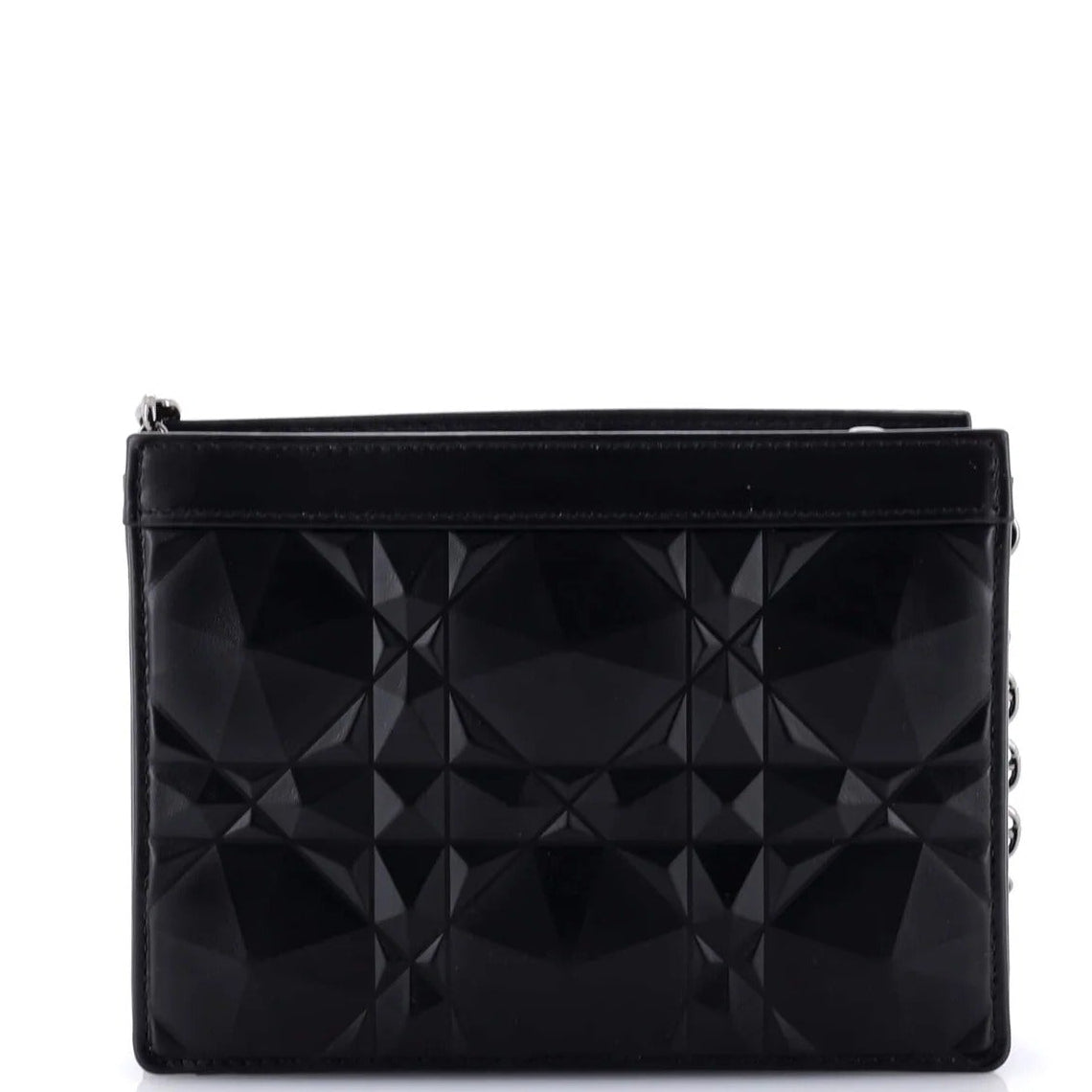 Dior Caro Macrocannage Diamond Quilted Leather Shoulder Bag - Black