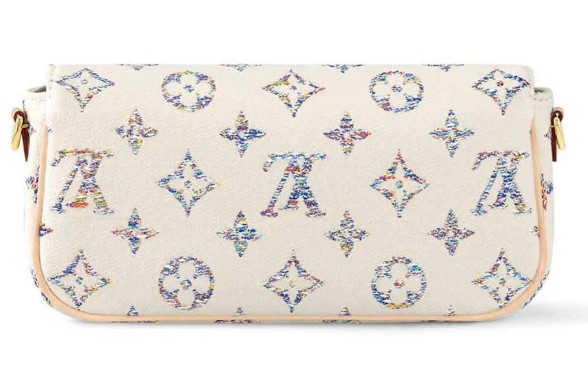 Louis Vuitton Jacquard Canvas Wallet on Chain Ivy Shoulder Bag – White