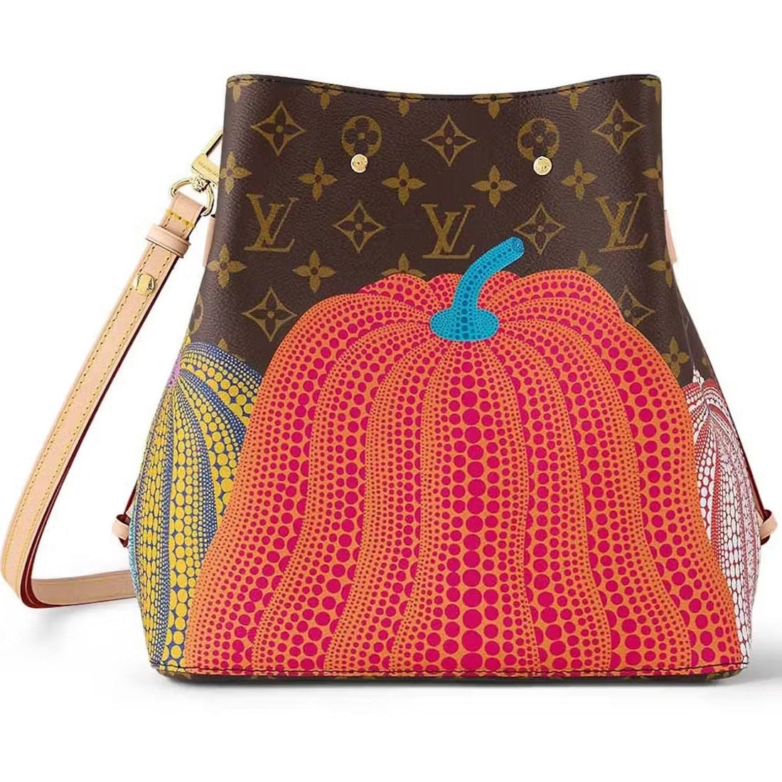 Louis Vuitton x Yayoi Kusama Pumpkin NéoNoé MM Bucket Bag - Brown