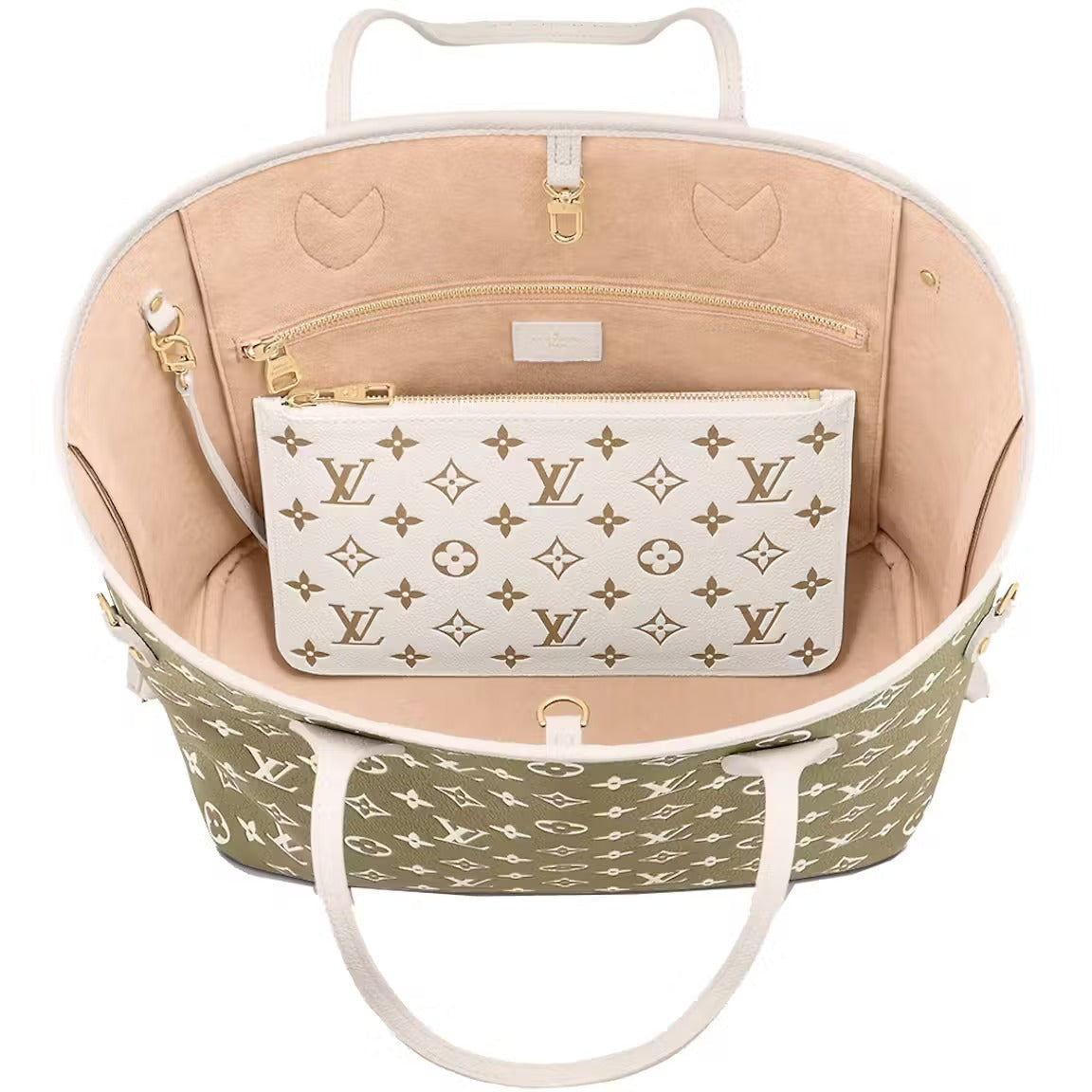 Louis Vuitton Spring In The City Neverfull MM - Khaki Beige Cream