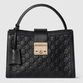 Gucci Padlock Top-Handle Medium Leather Bag – Black