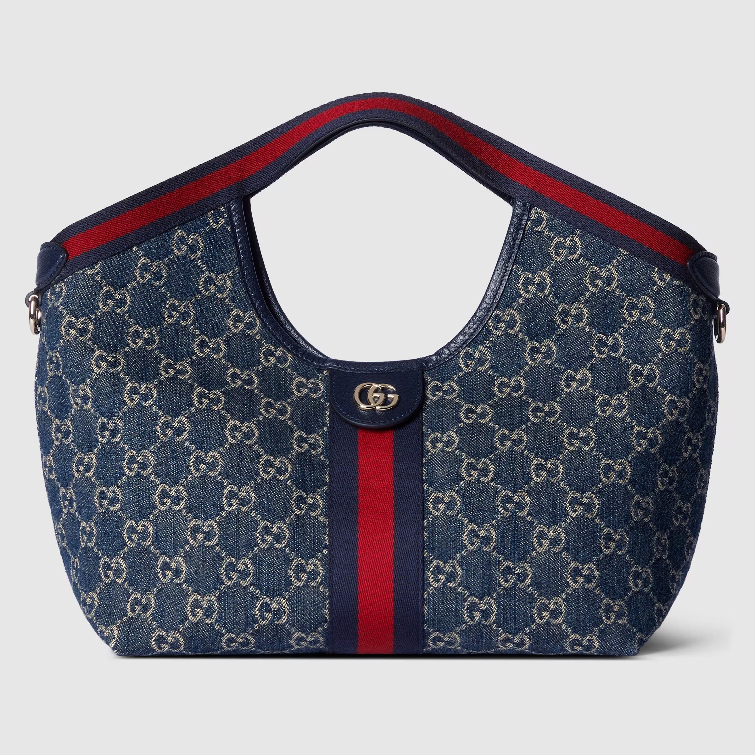 Gucci GG Denim Giglio Small Tote Bag – Blue
