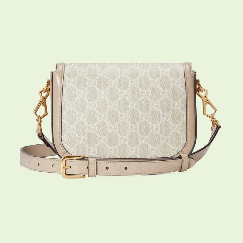 Gucci Horsebit 1955 Mini GG Crossbody Shoulder Bag – Beige