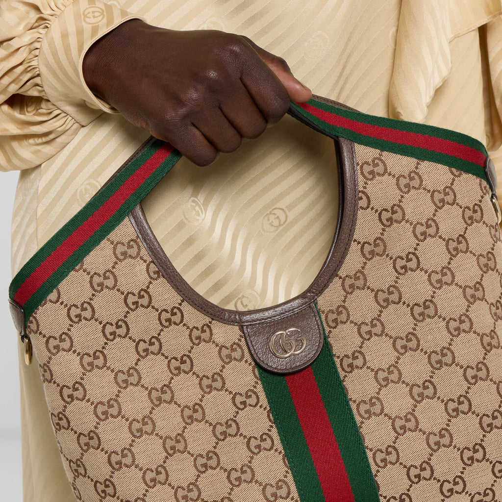 Gucci GG Canvas Giglio Small Tote Bag – Beige Brown