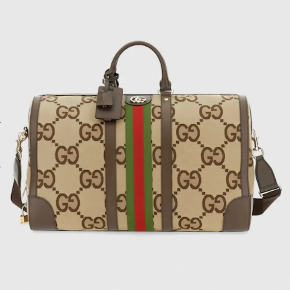 Gucci Jumbo GG Canvas Duffle Bag – Brown